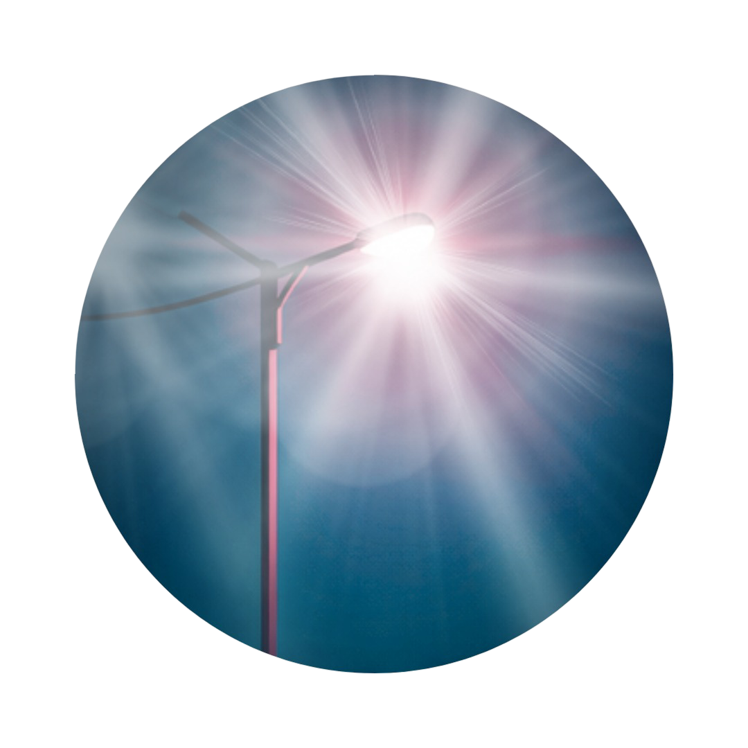 Illustration of glare from bright lights