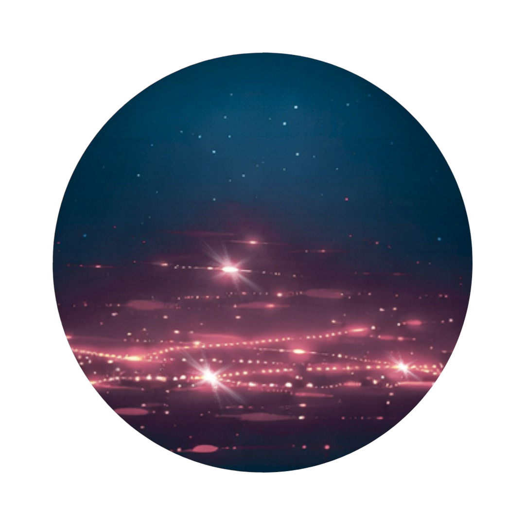 Illustration of sky glow over a city